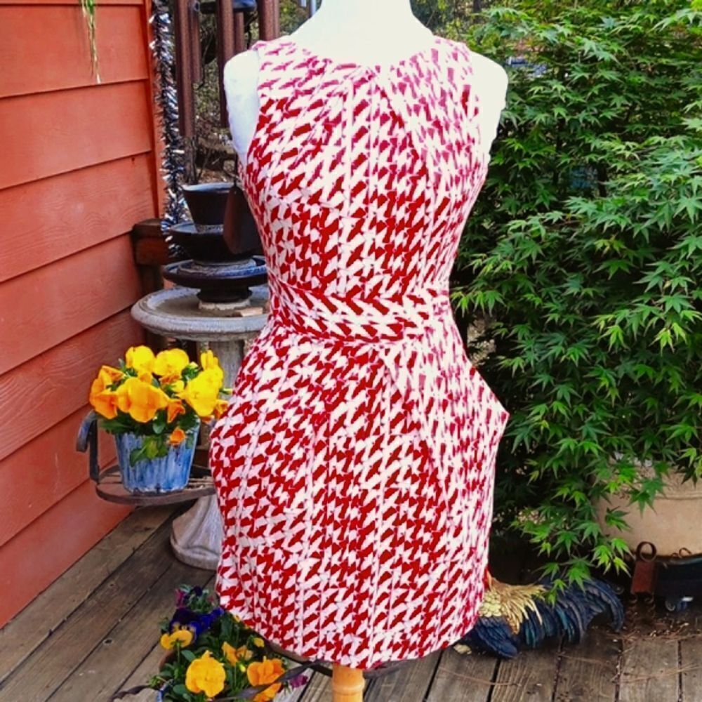 NWT Closet Red and White Cotton Dress